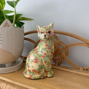 Vintage ceramic cat statue